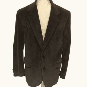Vintage Jonathan Edwards Black Corduroy 2 Button Jacket Size 42R